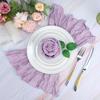 Guardanapos de Voile Amazon Guardanapos de Mesa Plissados Decoração de Festa de Casamento Guardanapos de Mesa para Jantar Ocidental Jogos Americanos para Jantar de Festa