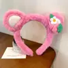 Faixa de Cabelo de Pelúcia Desenho Animado para Mulheres 20256 Nova Outono e Inverno Faixa Fofa para Lavar o Rosto, Presilha de Cabelo Antiderrapante e Segura