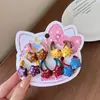 Elásticos de cabelo, tiaras e cordões de cabelo de desenho animado para meninas, com um design pequeno e fofo na cor café com leite, perfeitos para outono e inverno.