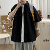 Camisa para hombre moda universitaria verano talla grande color sólido manga corta camisa ropa 2023 delgada versátil holgada manga media abrigo