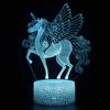 Luz Nocturna 3D Serie Unicornio Más Vendida en Amazon Transfronterizo Control Remoto Táctil Lámpara de Mesa Colorida Lámpara de Regalo Creativa