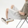 Shorts de Cinco Pontas Patchwork com Corte Diagonal Estilo High Street Americano para Homens, Shorts de Marca Trendy Cleanfit para o Verão, Calças Casuais Retas Largas