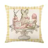 Venta Caliente de Pascua Funda de Almohada de Conejo Nórdico Oficina Sofá Funda de Cojín de Lino Transfronterizo Decoración del Hogar Modelo Nuevo