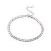 Venta Caliente Transfronteriza Moda de Lujo Ligero Europea y Americana Hip Hop Estilo Ins Cadena de Tenis Ajustable de Acero de Titanio de 4 mm Pulsera de Zircón para Hombres y Mujeres