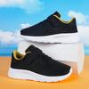 Zapatillas de deporte para niños, de malla doble, transpirables, para niños medianos y grandes, populares zapatillas de running para niños, suela suave, todas negras