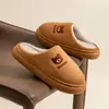 Novas Pantufas de Algodão Desenho Animado para Homens e Mulheres, Uso Doméstico, Pantufas de Pelúcia para Casal Outono e Inverno, Pantufas de Algodão de Inverno Atacado
