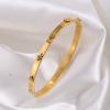 Pulseira de aço titânio pulseira de pétalas frescas meninas de alta qualidade luxo leve que não desbota aço inoxidável amor pulseira de diamante