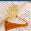 Marcador de Libros Metálico Creativo Hueco, Estilo Chino Clásico, Regalo Cultural y Creativo Exquisito de Gama Alta, Clip para Página de Libro con Borla