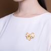 Broche de perlas de plata S925 con incrustaciones de jade blanco hetiano, broche de oro 3D, joyería de estilo antiguo para mujer