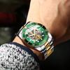 Reloj de Cuarzo para Hombre BINBOND Binbang Hollow Business Resistente al Agua Redondo Correa de Acero Genuino Reloj Water Ghost para Hombre