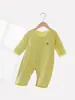 Mameluco de Verano 7A de Manga Larga tipo Seda para Niños y Niñas, Ropa con Aire Acondicionado, Pelele Sin Costuras de Manga 7/8 para Recién Nacidos