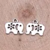 12x11mm 0,54g Prata Antiga Acessórios para Joias DIY Artesanal Animal Fofo Flor Elefante Pingente
