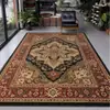 Alfombra Retro Bohemia Transfronteriza de Imitación Cachemir para Sala de Estar, Antideslizante y Resistente a Manchas, Alfombra de Cobertura Total para Sofá y Mesa de Café, Disponible para Dropshipping