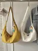 Bolsa Grande Cor Sólida Casual 2026 Nova Moda Bolsa de Tecido Estilo Coreano Bolsa Dumpling Leve Bolsa Tote de Ombro Único Grande Capacidade