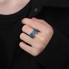 Anillo Vintage Esmaltado Personalizado Estilo Étnico Azul Quemado Flor Mariposa Plata Tailandesa Gota de Pegamento Artesanía Cloisonné Anillo de Dedo Abierto
