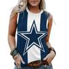 Transfronterizo Mujer Verano Nuevo Chaleco Sin Mangas Suéter Holgado Cuello Redondo Casual Rugby Estampado Digital Comercio Exterior