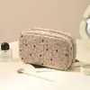 Bolsa de maquiagem portátil de grande capacidade para mulheres, bolsa para pincéis de maquiagem e artigos de higiene pessoal, bolsa de armazenamento de cosméticos, novo modelo de veludo cotelê