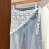 2026 Nueva Falda de Encaje Transfronteriza Primavera/Verano, Estilo Coreano Dulce Versátil Bufanda Triangular de Malla Jacquard Superpuesta sobre la Falda