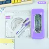 Set de Brújula y Regla de Siete Piezas Específico para Exámenes Estudiantiles, Reglas y Herramientas de Dibujo Matemático, Set de Papelería con Regla Recta de Alta Transparencia