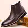 Botines Marrones Chelsea Brogue para Hombre Transfronterizos Casual de Negocios Venta al por Menor Dropshipping
