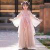 Vestido Hanfu para niñas, otoño 2025, estilo chino antiguo, bordado, princesa, ropa infantil