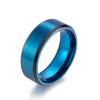 Comercio Electrónico Amazon Anillo para Hombre de Dos Tonos 8mm Acero Inoxidable Azul Mate Anillo de Moda Cepillado