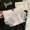 Verão Bolinhas Seda Gelo Algodão Puro Crotch Estendido Estilo Doce Roupa Íntima Calcinhas de Renda Respiráveis Cintura Média-Baixa para Mulheres