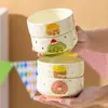 Vajilla de Dibujos Animados de Frutas, Bol de Arroz para Uso Doméstico, Bol de Postre de Cerámica para Niñas, Alto Atractivo Estético, Color Bajo Esmalte, Hermoso, Lindo, Moderno