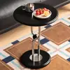 Mesa Lateral Vintage de Madera Maciza Estilo Retro, Elegante Estante de Almacenamiento, Mesa de Café Pequeña de Lujo Ligero Minimalista Moderno para Dormitorio, Mesa Lateral Pequeña