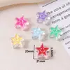 Acrílico transparente gotas de óleo contas sorridentes florzinha estrela de cinco pontas coração de pêssego furo reto contas soltas pulseira DIY acessórios de cabelo