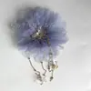 Pétalos Semiacabados de Loto Doble y Peonía Cadena de Borla de Loto Accesorios para el Cabello Pinza de Presión Tocados DIY para Mujeres