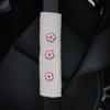 3 pequenas flores cinto de segurança de carro rosa preto pelúcia almofada de ombro para carro