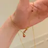 Nuevo Estilo Chino Moda Antigua Nicho Esmalte Rojo Vajra Colgante Collar Exquisito Versátil Cadena Vintage para Clavícula