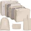 Msquare conjunto de armazenamento para viagem sete peças conjunto lavagem digital cosméticos embalagem bolsa de armazenamento roupas sapatos
