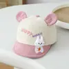 Bonito sombrero de pato de dibujos animados para otoño e invierno, pana gruesa, bonito sombrero de ala suave para protección solar para niños y niñas