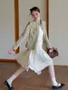 Falda Irregular de Línea A con Lunares Estilo Vintage Chic para Mujer, Primavera y Verano, Falda de Cintura Alta de Longitud Media para Mujer Petite