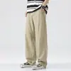 Pantalones finos de tacto frío Lyocell para hombre, pantalones cargo rectos holgados de verano, pantalones de paracaidista para exteriores estilo americano, pantalones casuales para hombre
