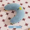Almofada de lua em forma de U para animais de estimação com proteção espessa para o pescoço, adequada para gatos e cães, travesseiro para sono profundo, auxílio macio e confortável para o sono de animais de estimação