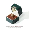 Caja de joyería de cuero PU de alta gama con etiqueta dorada, caja para anillos de esquinas redondeadas, caja para colgantes, pulseras y collares, caja de embalaje para joyería