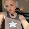 Primavera Sexy Calle Sin Mangas Estrella de Cinco Puntas Bordado Top Chaleco Ajustado Chica Caliente Corto Ombligo Chaleco Ropa de Mujer
