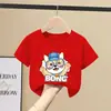 Roupas Infantis Camiseta de Manga Curta para Meninos Verão Novo Estilo Crianças Tamanho Médio e Grande Crianças Algodão Puro Verão Tops de Gola Redonda para Meninos Camisetas Tendência de Verão