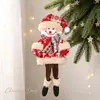 Ming Guan Nueva Decoración Navideña Colgante de Árbol de Navidad Muñeca Colgante de Piernas Largas Prellis Decoración de Escena