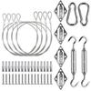 Accesorios para Vela de Sombra Red de Sombra Triangular de Cuatro Esquinas Acero Inoxidable 304 Hebilla de Puerta Diamante Gancho de Resorte Kit de Cable de Acero