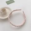 Primera Amor Blanco y Púrpura Uva Versátil Satín Plisado Diadema Dulce Temperamento Pasador al Aire Libre Accesorio para el Cabello Adorno para el Cabello de Mujer