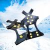 Capa de sapato antiderrapante para gelo e neve, capa de sapato de montanhismo, viagem, pesca, neve, aço inoxidável, 10 dentes, picos de gelo e neve, silicone