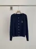 Cárdigan de Punto de Manga Larga Suave y Esponjoso con Bordado de Osito Nuevo Estilo para Principios de Otoño Ropa Exterior Estilo Perezoso Chic Top Adelgazante Negro