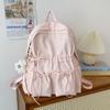 Mochila Escolar de Grande Capacidade Transfronteiriça 2025 Feminina Estudante do Ensino Fundamental Bonito Laço Estudante do Ensino Médio Mochila Feminina Cor Macaron Ombros