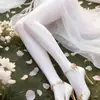 Meias brilhantes com efeito óleo para mulheres, meias com abertura na virilha, meias pretas brilhantes com efeito óleo, meia-calça branca sem remoção, preto brilhante