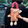 Caja de Pañuelos para Coche Personalizada de Fábrica Impresión y Procesamiento Costura Colgante Etiqueta de Tela Bolsa Colgante de Pañuelos para Respaldo de Asiento de Coche