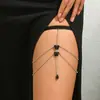 YUE Ornatos Europeus Transfronteiriços Corrente de Coxa com Borboleta Escura Sexy Gota d'Água Franja Multicamadas Venda Direta de Fábrica H0050